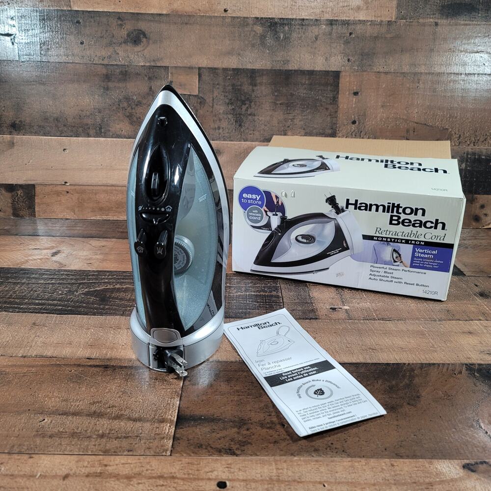 Hamilton Beach Full Size Retractable Cord Iron Auto Shutoff Black Model 14210 R